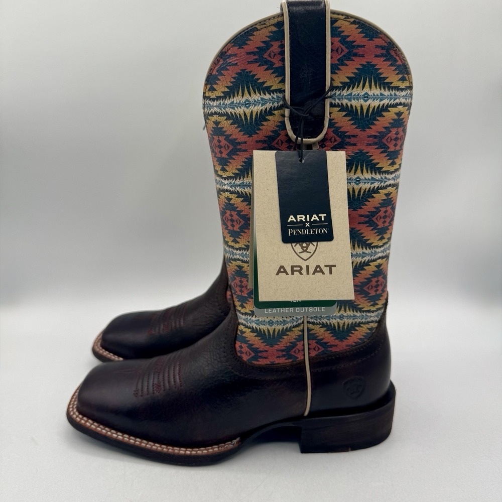Ariat Pendleton Circuit Savanna Boot Women's Size 6 B Crackle Cafe Brown Leather - Picture 10 of 16